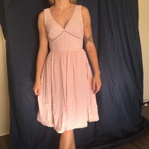 Pale pink eyelet dress